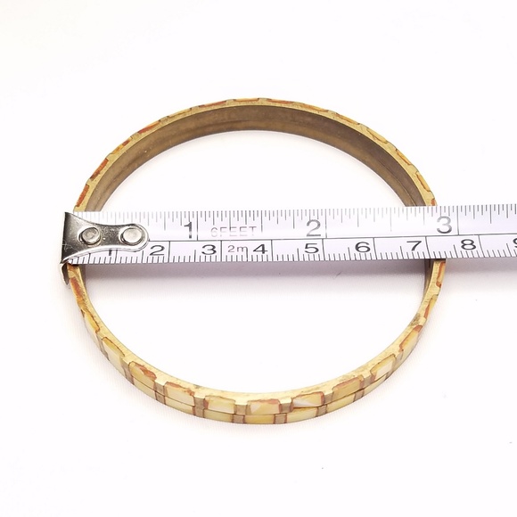 Vintage Shell Inlay Bangle Set of Two Summer Vibes - Picture 8 of 8